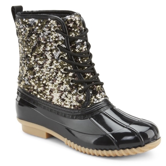 Shoeroom21 boutique Shoes - NEW ARRIVALS**LADIES MULTI SEQUIN/BLACK DUCK BOOTS